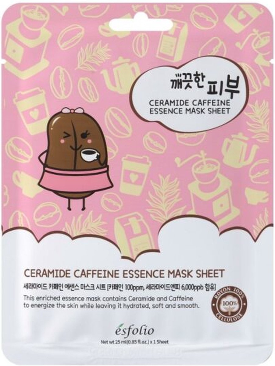 Esfolio ceramide caffeine essence sheet mask 1 box 10 stuks