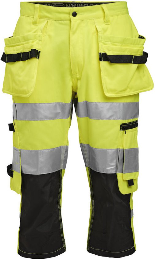 Jobman 2217 Hi-Vis Long Shorts 65221762 - Geel/Zwart - D124