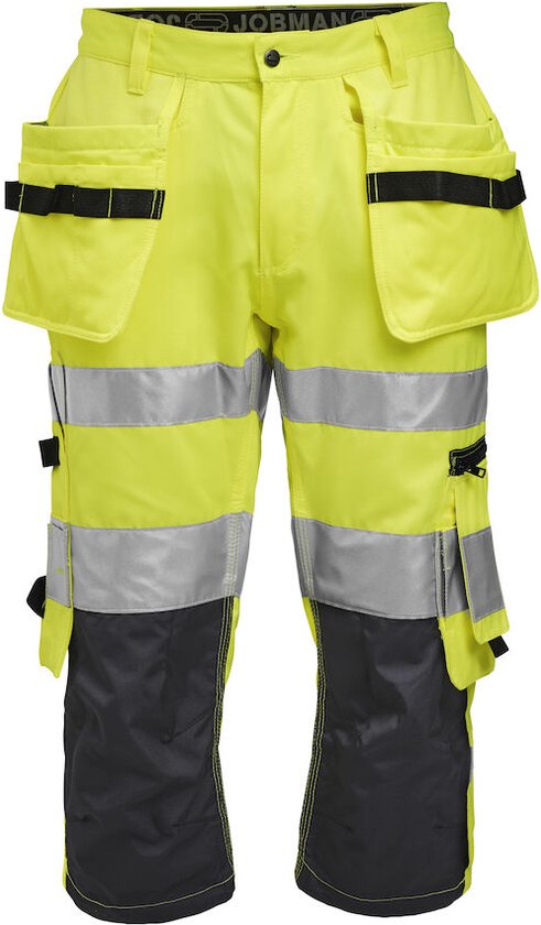 Jobman 2217 Hi-Vis Long Shorts 65221762 - Geel/Navy - D124