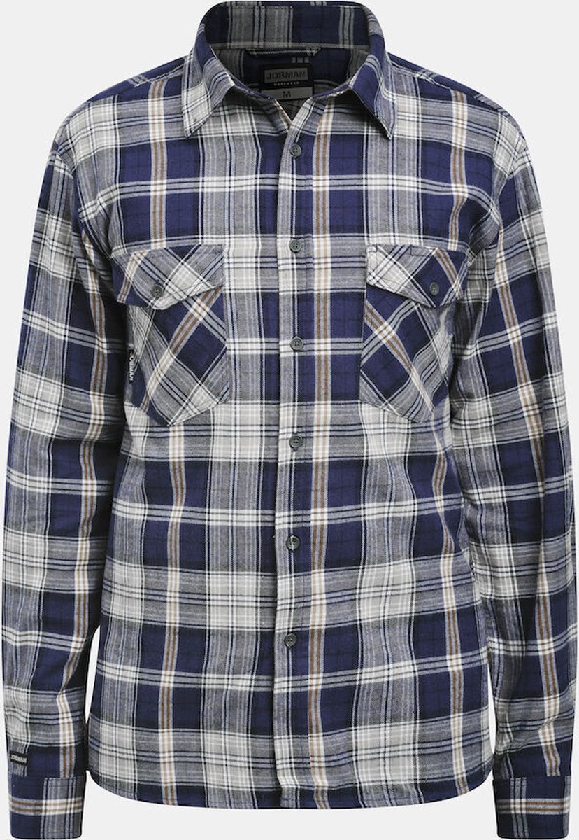 Jobman 5138 Flannel Shirt 65513801 - Navy/Grijs - XXL