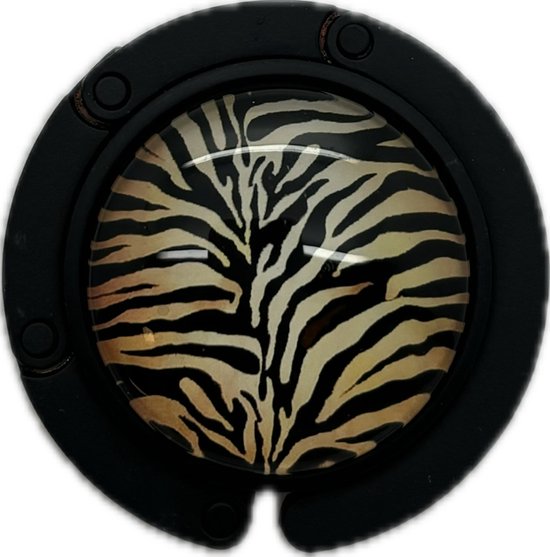 tashanger mat zwart tijgerprint 1045