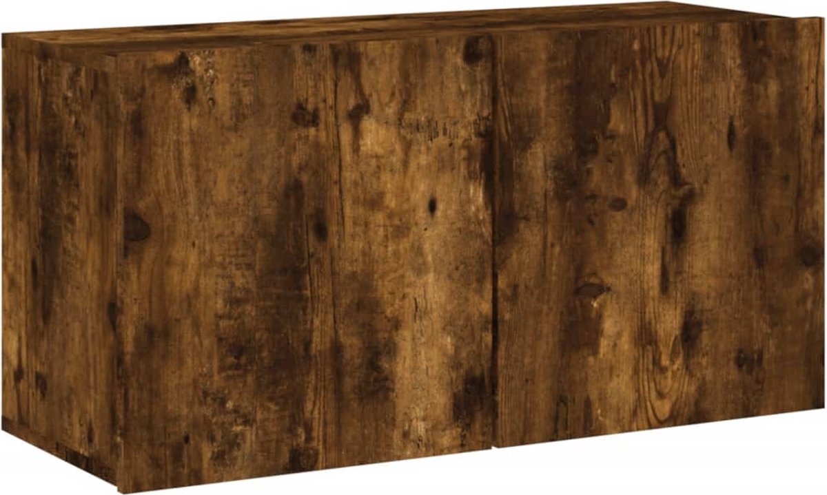 vidaXL - Tv-meubel - wandgemonteerd - 80x30x41 - cm - gerookt - eikenkleurig