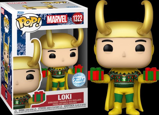 Funko Pop! Marvel: Loki with Sweater Holiday Kerst - Metallic Exclusive