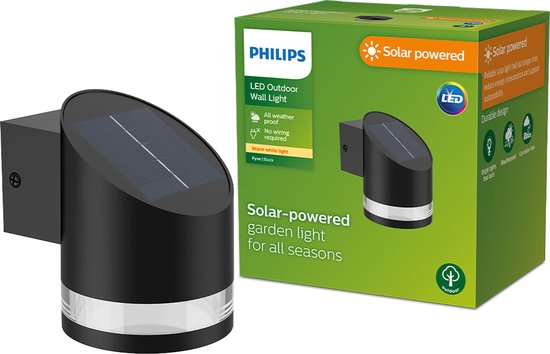 Philips Fyve solar wandlamp - zwart