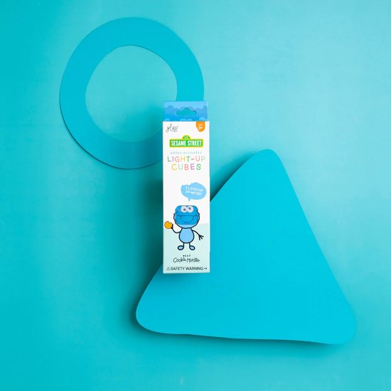 Glo Pals Cookie Monster light up cubes, 4 stuks, blauw, Sesamstraat van Glo Pals — afbeelding 4