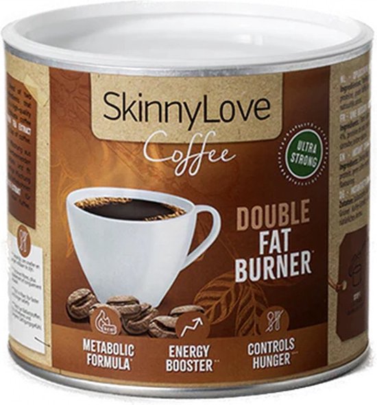Skinnylove - Slimming Koffie - Double Fat Burner - Vet Verbranden, Afvallen, Vetverbrander, Fatburner - Oploskoffie - Afslankkoffie