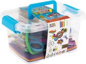 Grafix Craft Box - Plus de 180 fournitures d'artisanat pour des heures de plaisir créatif - Perfect pour les Enfants et les Adultes - Pompons, colle à paillettes, ciseaux à cranter et plus encore - Boîte de rangement compacte et portable
