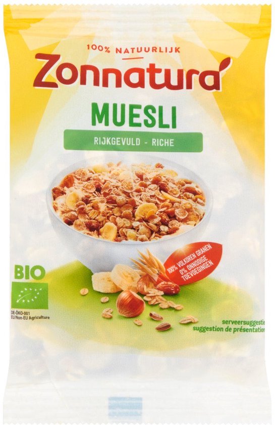 Zonnatura Muesli rijkgevuld, BIO 35 zakjes x 50 gram bol