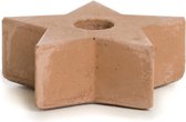 Kandelaar beton - Star kandelaar - terracotta - B5,5xH2,5 cm - set van 2 - Rustik Lys