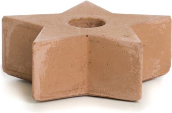 Kandelaar beton - Star kandelaar - terracotta - B5,5xH2,5 cm - Rustik Lys