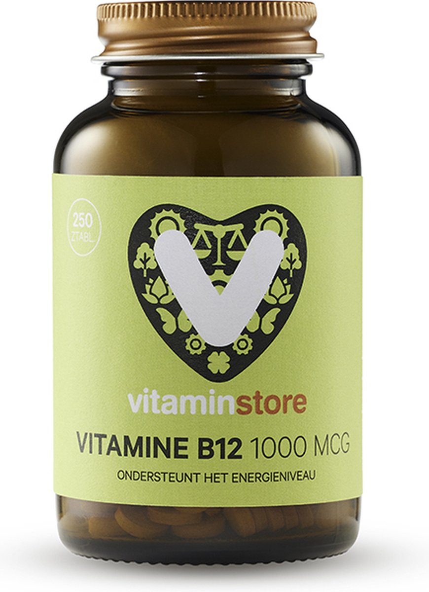 Vitaminstore - Vitamine B12 1000 mcg methylcobalamine zuigtabletten - 250 zuigtabletten