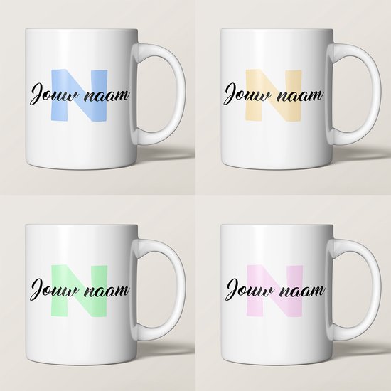 Mug avec naam personnalisé - Mug à café jaune - Mugs / Tasse avec naam - 350ml