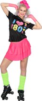 Wilbers & Wilbers - Jaren 80 & 90 Kostuum - 80s Lover Shirt Zwart Vrouw - Zwart - Small / Medium - Carnavalskleding - Verkleedkleding