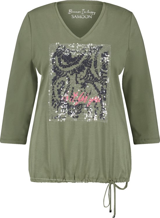 Samoon 660624-21137-5752 Women's Blouse, Green Fern pattern Samoon 660624-21137-5752 Women's Blouse, Green Fern pattern