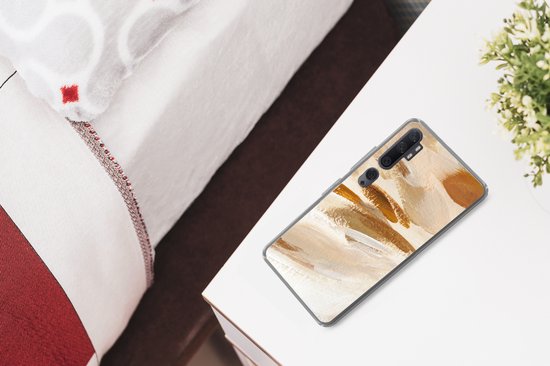 Coque Xiaomi Mi Note 10 - Peinture - Beige - Wit - Coque de téléphone en Siliconen