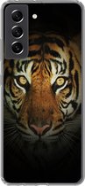 Coque Samsung Galaxy S21 FE - Tigre - Lumière - Yeux - Coque de téléphone en Siliconen