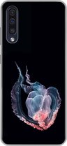 Geschikt voor Samsung Galaxy A50 hoesje - Kwallen - Zeedieren - Zwart - Siliconen Telefoonhoesje