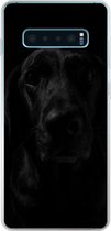 Geschikt voor Samsung Galaxy S10 Plus hoesje - Hond - Huisdier - Zwart - Siliconen Telefoonhoesje