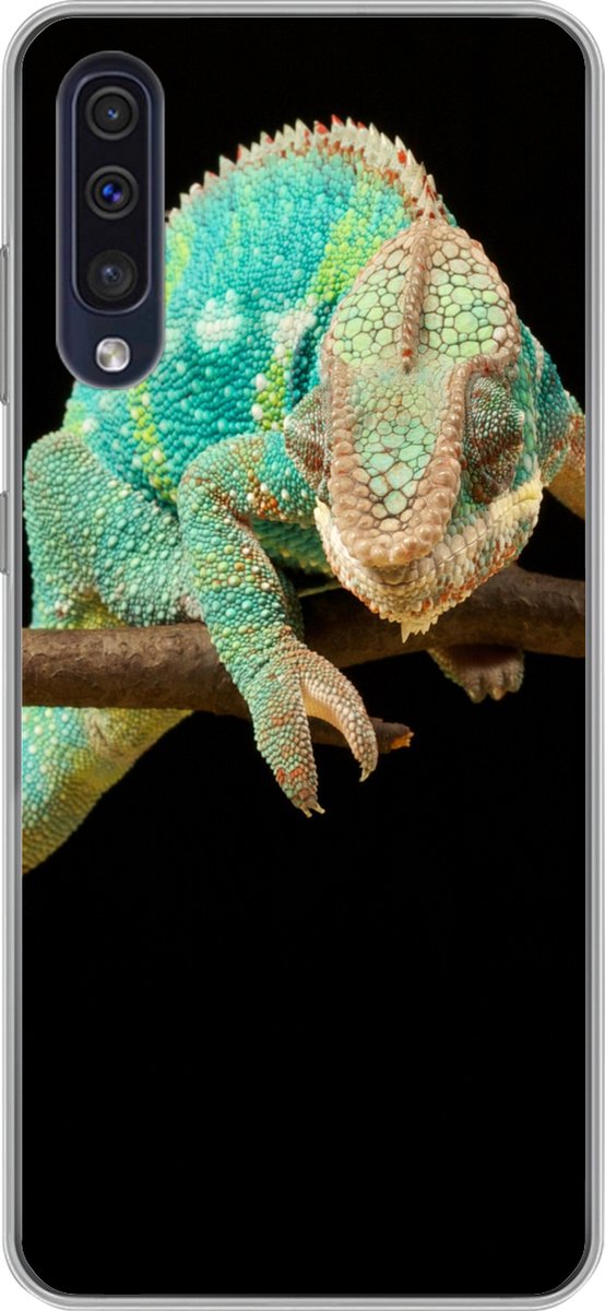 Telefoonhoesje Geschikt voor Samsung Galaxy A30s hoesje - Kameleon - Tak - Pastel - Siliconen Telefoonhoesje Telefoonhoesje