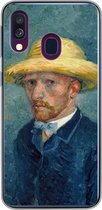 Geschikt voor Samsung Galaxy A40 hoesje - Zelfportret met hoed - Vincent van Gogh - Siliconen Telefoonhoesje