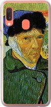 Geschikt voor Samsung Galaxy A20e hoesje - Zelfportret met verbonden oor - Vincent van Gogh - Siliconen Telefoonhoesje