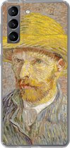 Geschikt voor Samsung Galaxy S21 hoesje - Zelfportret met strohoed - Vincent van Gogh - Siliconen Telefoonhoesje