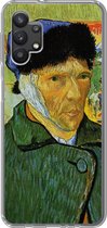 Geschikt voor Samsung Galaxy A32 5G hoesje - Zelfportret met verbonden oor - Vincent van Gogh - Siliconen Telefoonhoesje