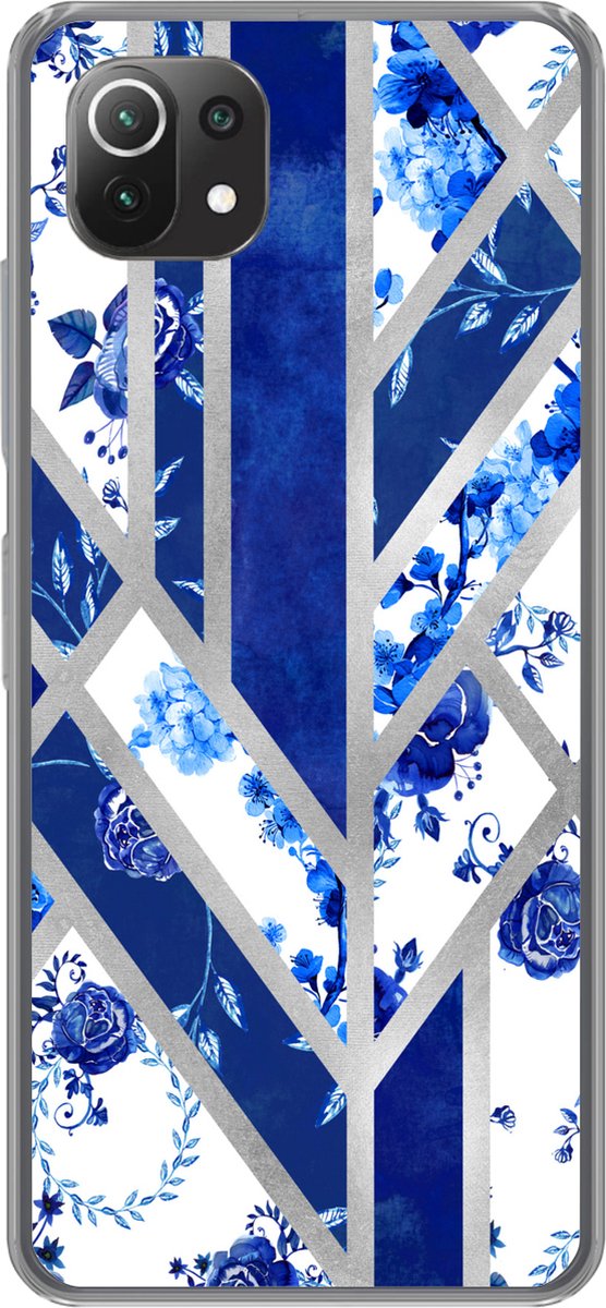 Telefoonhoesje Geschikt voor Xiaomi 11T hoesje - Delfts blauw - Design - Luxe - Siliconen Telefoonhoesje Telefoonhoesje