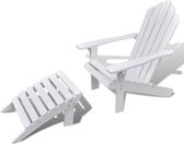 Tuinstoel Wit Hout / Tuin stoelen / Ligstoel Tuin verstelbaar / Buiten stoelen / Balkon stoelen / Relax stoelen