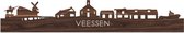 Skyline Veessen Notenhout - 100 cm - Woondecoratie - Wanddecoratie - Meer steden beschikbaar - Woonkamer idee - City Art - Steden kunst - Cadeau voor hem - Cadeau voor haar - Jubileum - Trouwerij - WoodWideCities