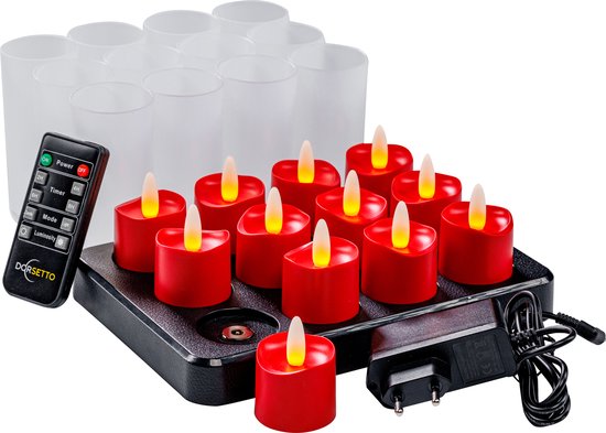 Bougies/bougies chauffe-plat LED rechargeables 105 heures étanche blanc  chaud (12