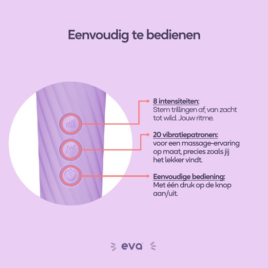 Eva® Personal Massager - Magic Wand - Vibrator voor Vrouwen - Krachtige Clitoris Stimulator - 75% Intensere Stimulatie - 20 Standen - Fluisterstil - Sex Toys voor Vrouwen - Seksspeeltjes - Cadeau voor Vrouw - Sensuele Audio - Lavender Purple
