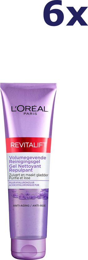 6x L'Oréal Revitalift Volumegevende Aqua-gel Wash 150 ml