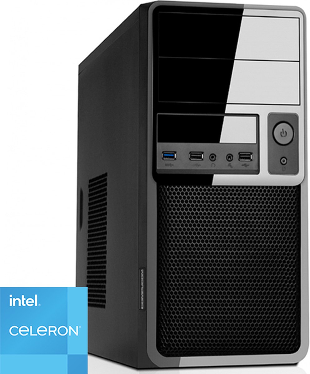 Intel Desktop PC met Celeron - 16GB RAM - 500GB NVMe M.2 SSD - WiFi - Bluetooth - Windows 11 Pro (DT-373060)