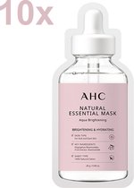AHC - Natural Essential Mask - Aqua Brightening - Korean Sheet Mask - 10x 28g - Voordeelverpakking