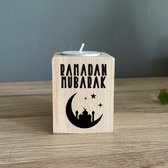 Waxinelichthouder maan Ramadan Mubarak