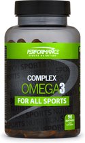 Performance - OMEGA 3 (90 capsules) - Visolie - Hoge dosering EPA en DHA - Vitamine E - (1,5 maand)