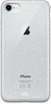 xoxo Wildhearts siliconen glitter hoesje - Sparkle Away Transparent - Siliconen hoesje geschikt voor iPhone 7/8/SE - Shockproof case met glitters - Glitter hoesje Transparant