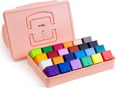 HIMI - Gouache - set de 24 couleurs x 80ml - dans une boîte de rangement en plastique rose