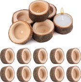 16 stuks houten theelichthouders personaliseerbaar, votief-theelichthouders voor bruiloften, tafeldecoratie voor Halloween, Kerstmis, Valentijnsdag, woondecoratie