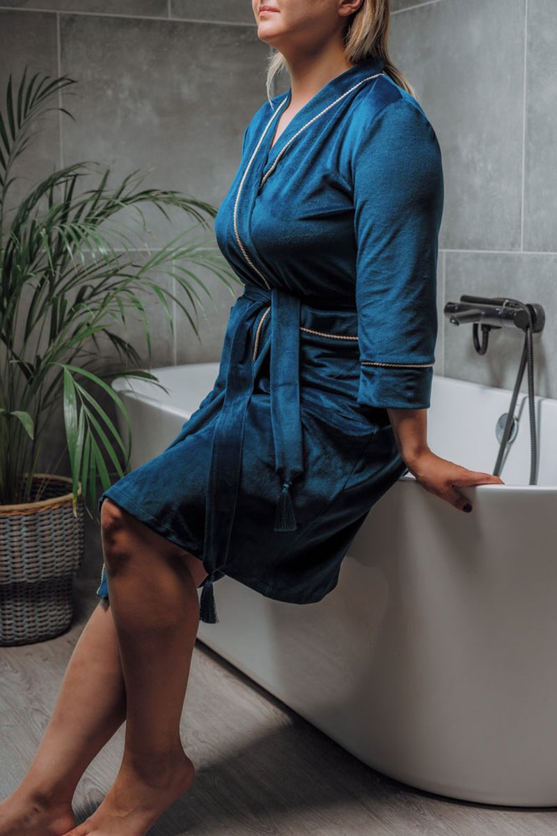Women's Pajama Bathrobe / Velvet Nightgown Robe / Solid Colour Velour Sexy Nightgown Green S
