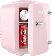 Réfrigérateur de Beauty pour soins de la peau - Mini réfrigérateur portable - Minibar - Soins de la peau et nourriture - Refroidissement et chauffage - Multifonctionnel - Chambre - Design rétro - Rose