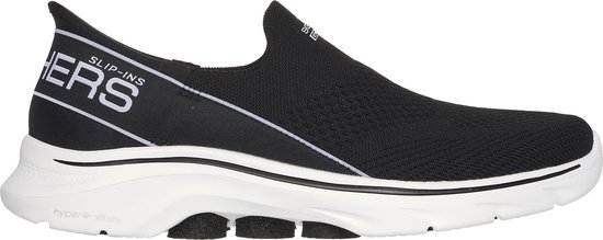 Skechers Go Walk 7 - Mia Dames Instappers - Zwart/Wit - Maat 36