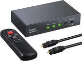 Digitale Audio Switch Met Afstandsbediening - Audio Schakelaar - 3x Optische audiokabel Input - 1x Optische audiokabel Output