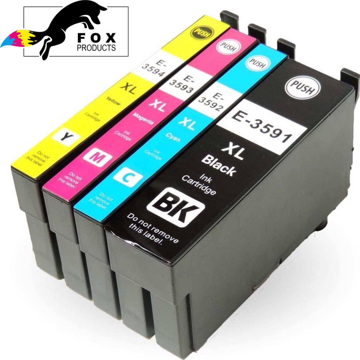 FoxProducts® 35 XL 35XL 4 stuks cartridge geschikt voor Epson - WorkForce Pro WF-4720 WF-4720DWF WF-4725 WF-4730 WF-4730DTWF WF-4735 WF-4735DTWF WF-4740 WF-4740DTWF