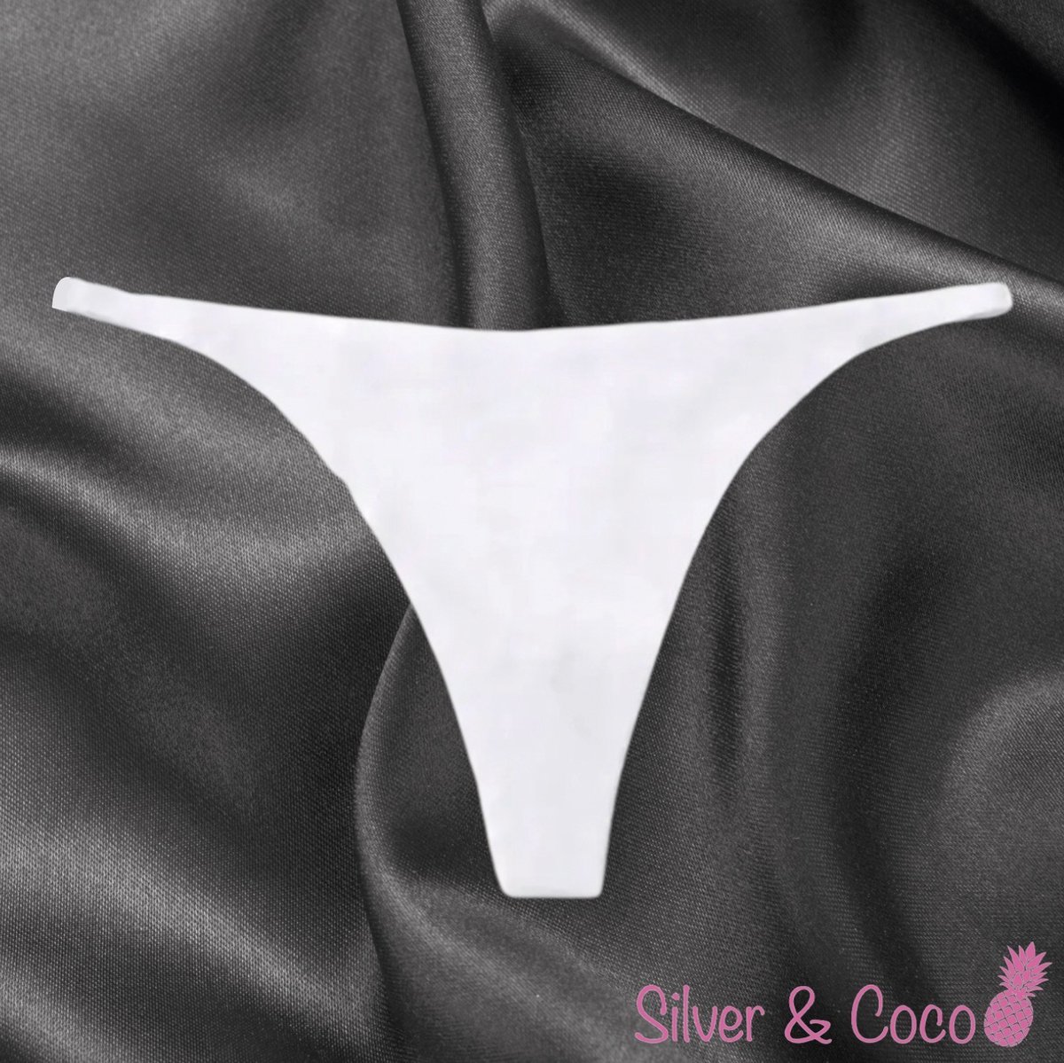 SilverAndCoco® - Naadloze String / Seamless Onderbroek Dames / Zacht Brazilian Slipje / Naadloos Stretch Ondergoed Vrouw / Strings Dames Lingerie Broekje Slip White - Wit / Large