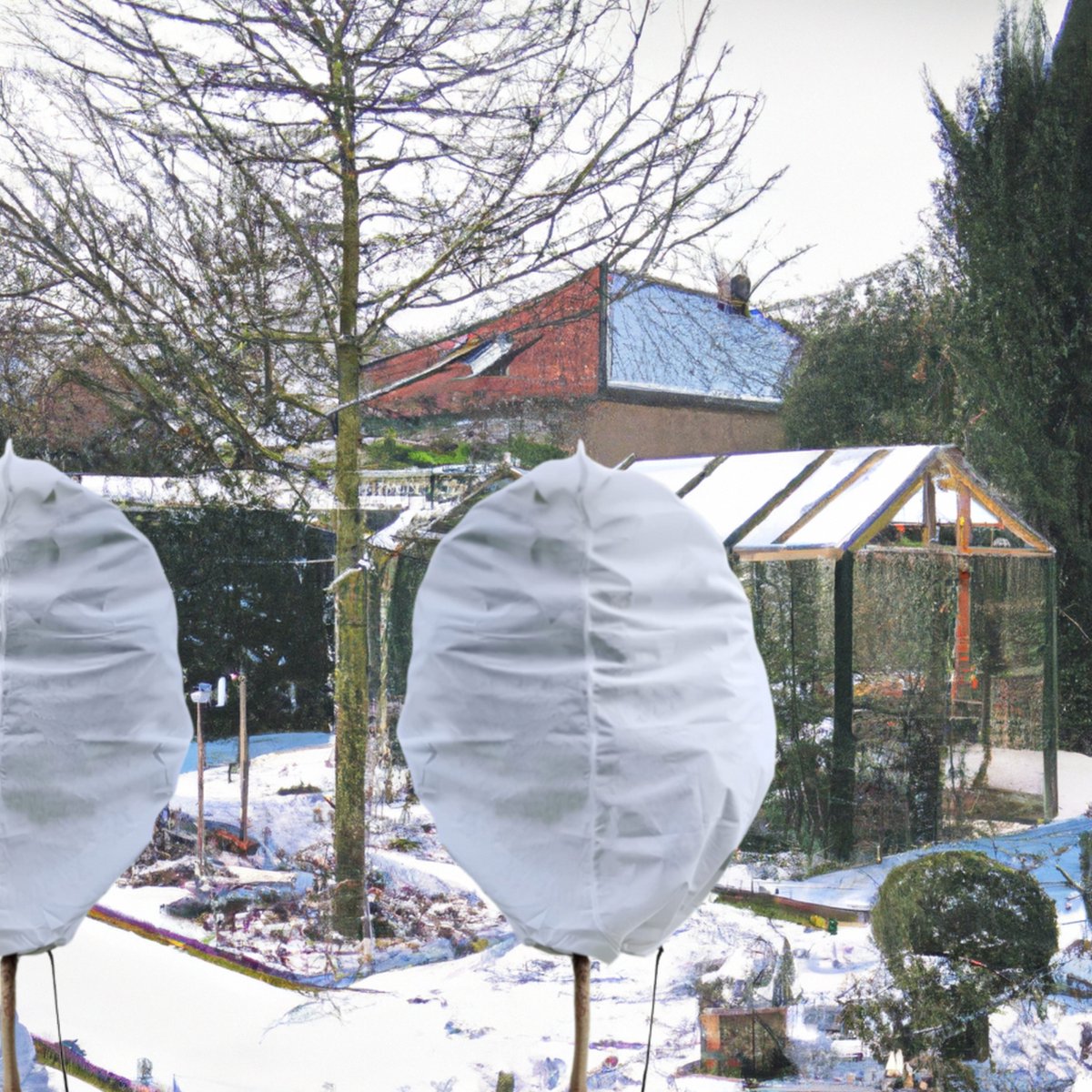 2 Plantenhoezen anti-vries met trekkoord 200x240cm 70g/m² - wit - Beschermt tegen vorst & wind - Luchtdoorlatend - Met handige rits & trekkoord