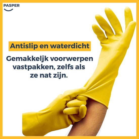 Latex Blauwe Handschoen Voor Het Schoonmaken. Stock Foto - Image of