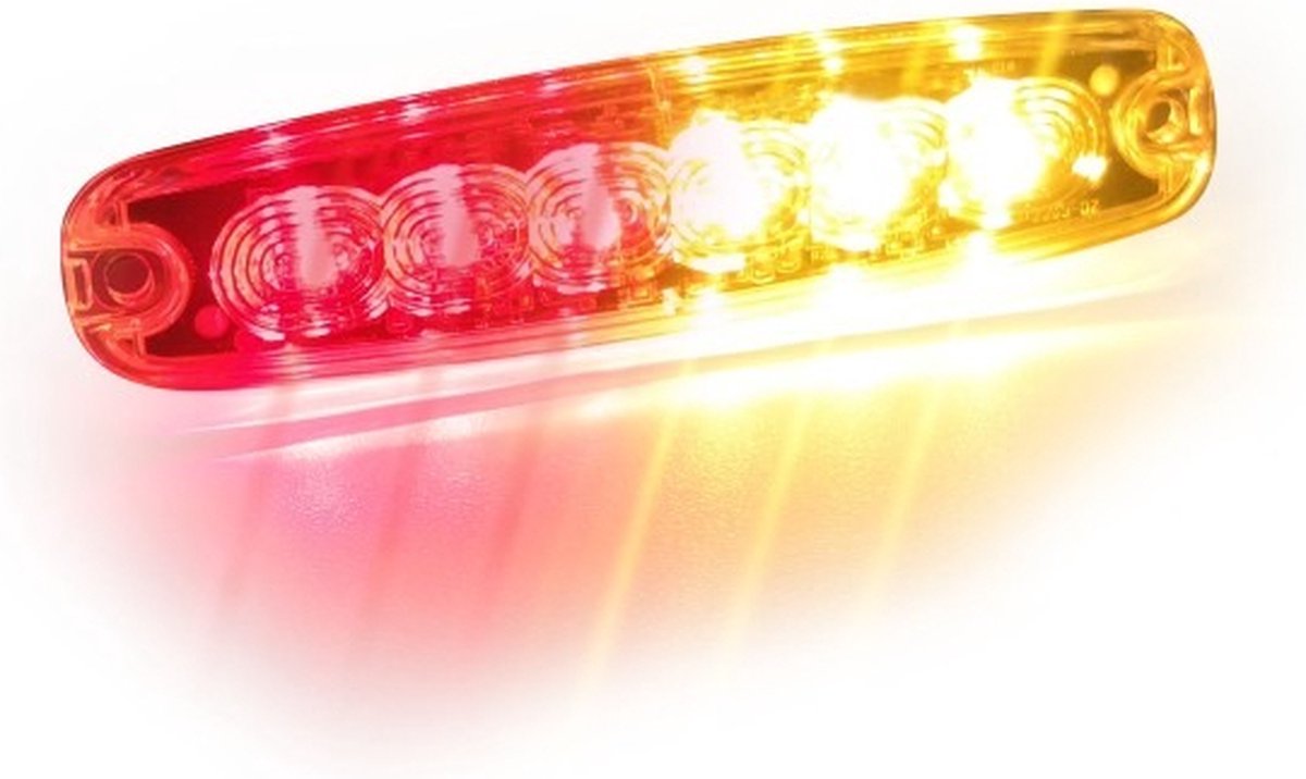 LED achterlicht + knipperlicht - Rood / oranje - 6 LED - 12/24V