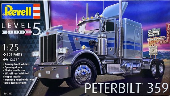 Foto: 1 25 revell 12627 peterbilt 359 truck plastic modelbouwpakket